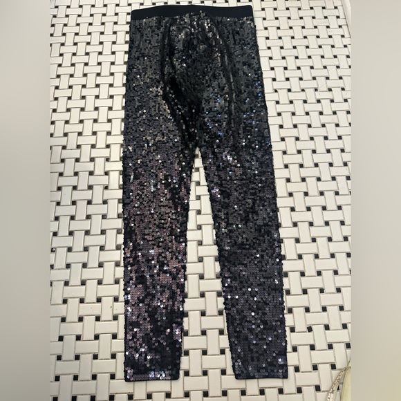 Express Black Sequin Pants - Picture 2 of 6